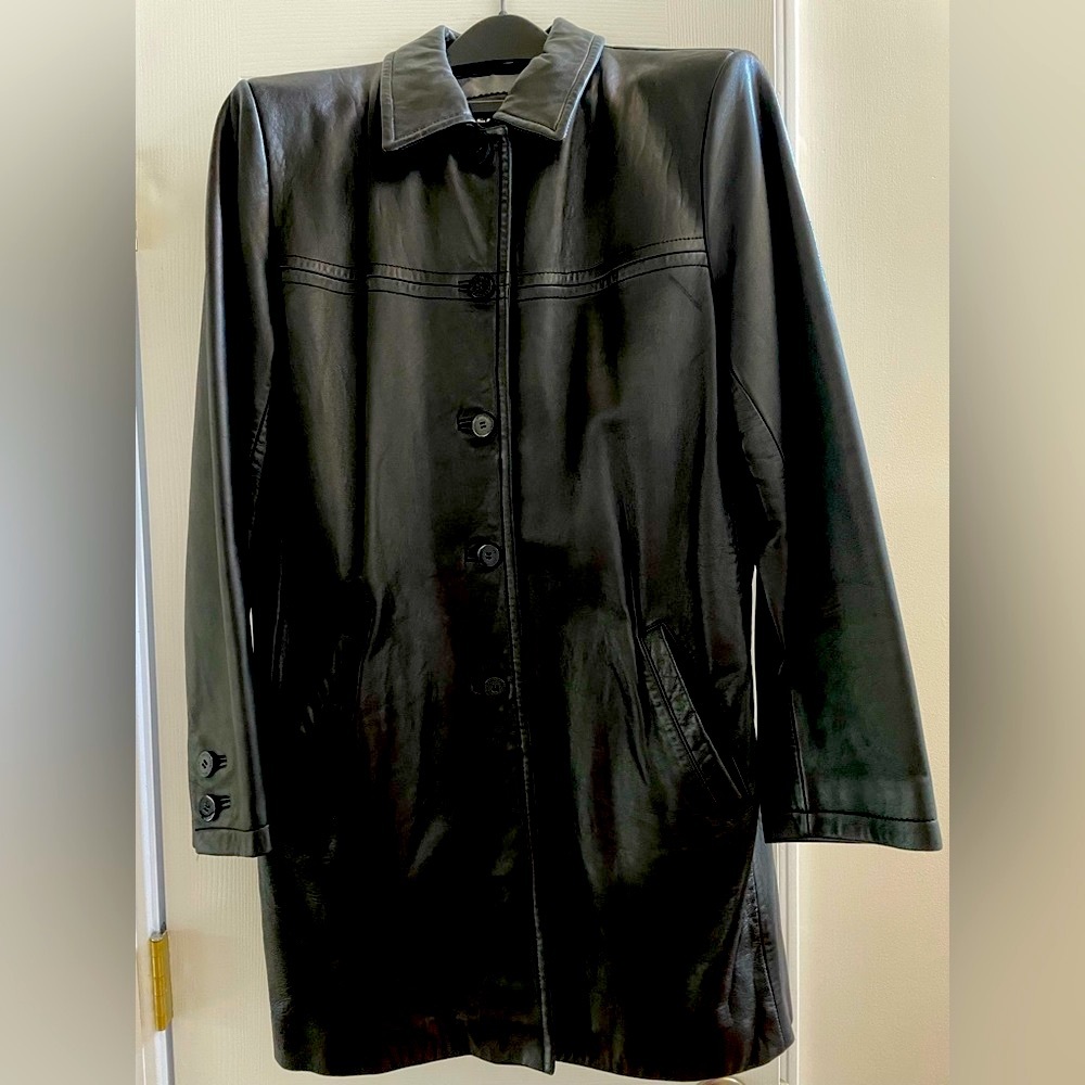 Kenneth Cole Reaction Black Leather Jacket